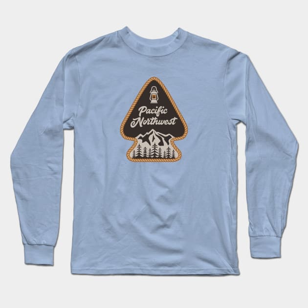 Pacific Northwest Arrowhead Badge Long Sleeve T-Shirt by happysquatch